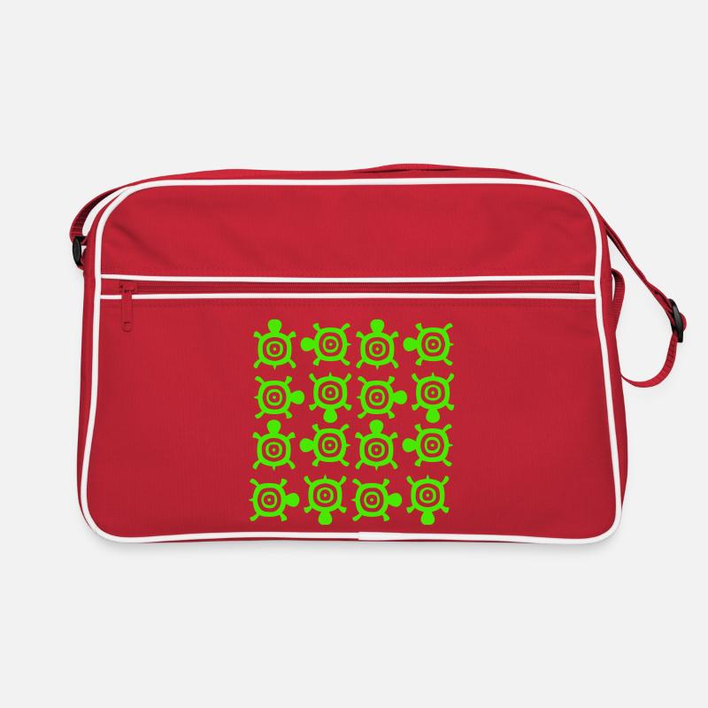 Turtles Pattern Many Decorative Circles Logo Retro Bag