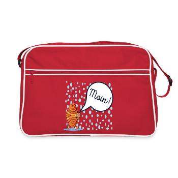 MOIN FRANZBRÖTCHEN RAINY WEATHER HAMBURG - Retro Bag - red/white - Front