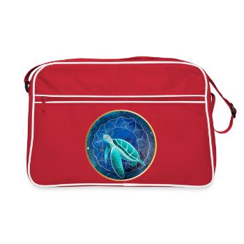 Illustration de tortue de mer galactique - Sac Retro - rouge/blanc - Devant