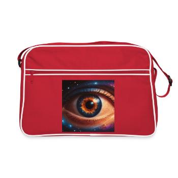 Cosmic Eye with Starry Sky - Retro Bag - red/white - Front