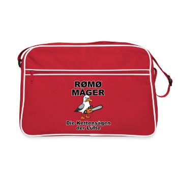 Rømø Måger, die dänische Variante der Sylter Möwen - Retro Tasche - Rot/Weiß - Vorne
