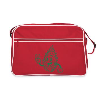 Cartoony Spiky Mascot Illustration - Retro Bag - red/white - Front