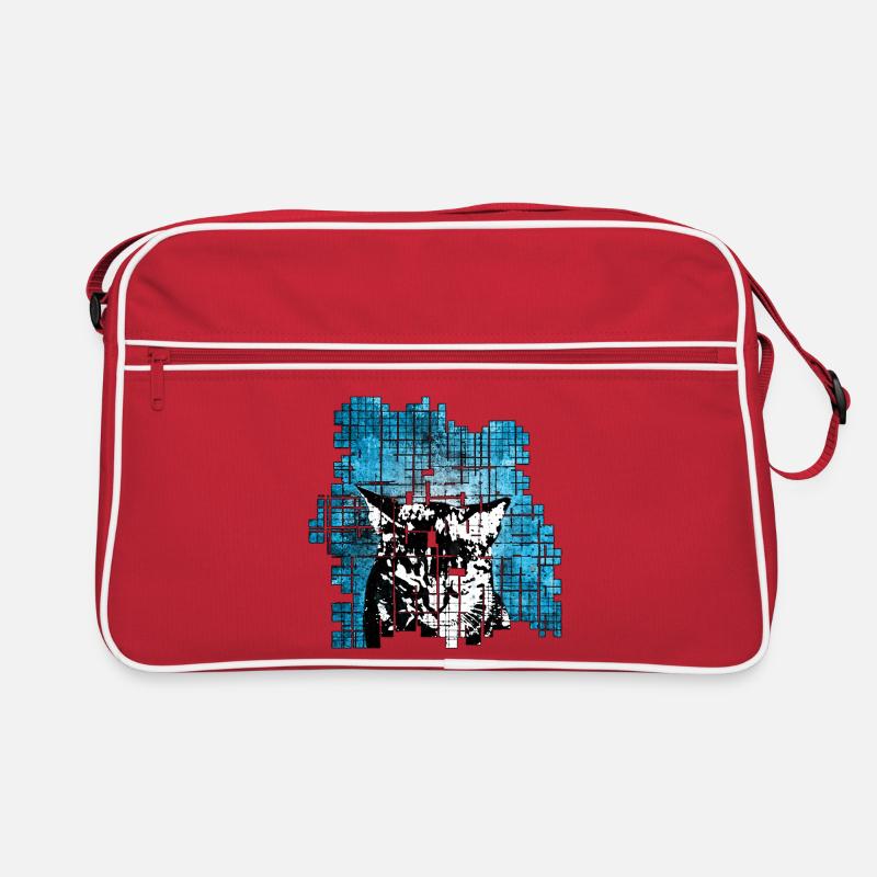 Portrait de chat de style graffiti avec explosion bleue Sac Retro