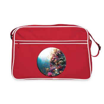 Conception sous-marine polyvalente d’un récif corallien - Sac Retro - rouge/blanc - Devant