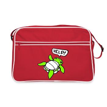 tortue dos penché sur le côté impuissant Aide - Sac Retro - rouge/blanc - Devant