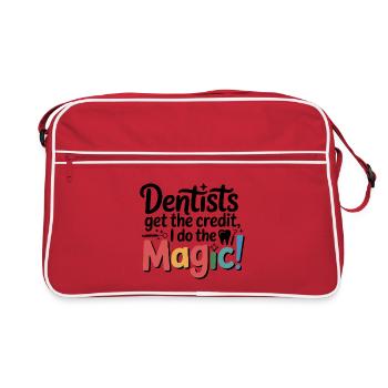 Conception de couronnes de technicien de laboratoire dentaire - Sac Retro - rouge/blanc - Devant