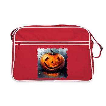 Glowing Pumpkin Halloween - Retro Bag - red/white - Front