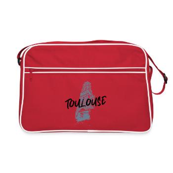 Illustration monochrome Toulouse Saint-Nicolas - Retro Bag - red/white - Front