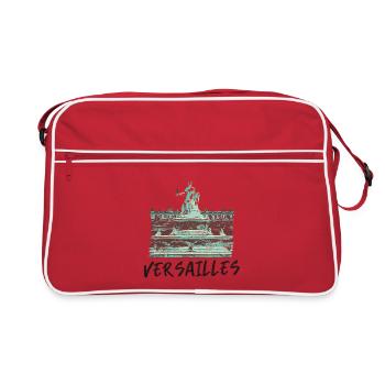 Berühmter Barockbrunnen von Versailles - Retro Tasche - Rot/Weiß - Vorne