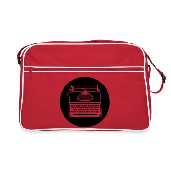 Vintage Typewriter Icon - Retro Bag - red/white - Front