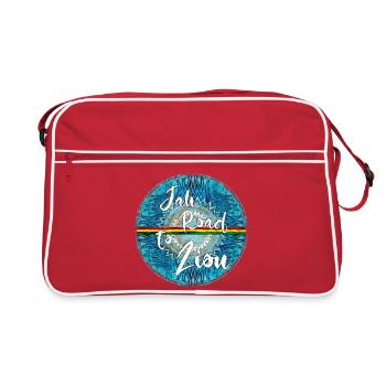 Jah Road to Zion Round Badge - Retro Tasche - Rot/Weiß - Vorne