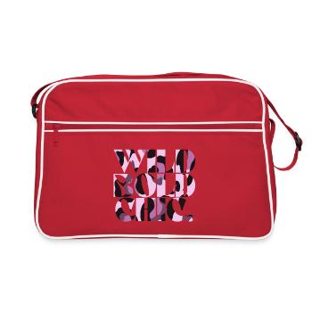 Wild Bold Chic Camo Typography - Retro Bag - red/white - Front