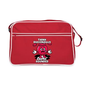 Think Diagonally, Be a Checker - Retro Bag - red/white - Front