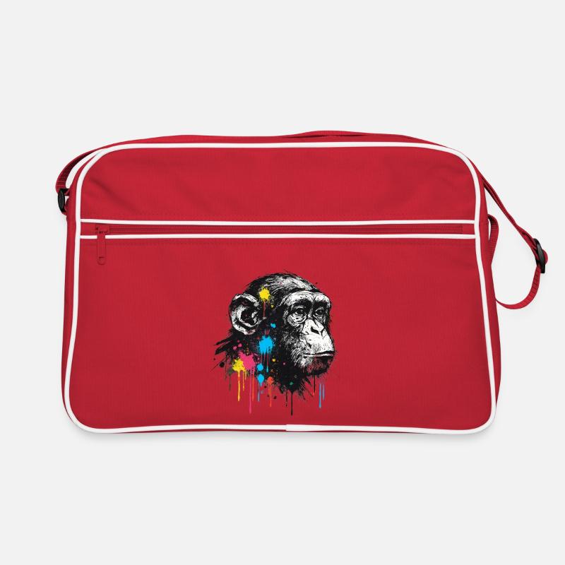 Chimpanzé éclaboussure coloré Sac Retro