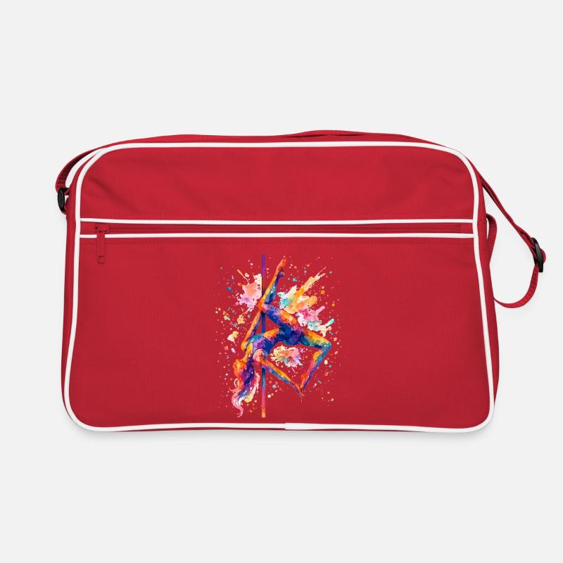 Pole Dance Pole Dancer Aquarelle Cadeau coloré - Sac Retro - rouge/blanc