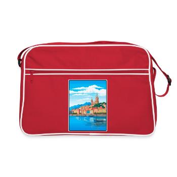 Saint-Sébastien, Espagne, Méditerranée, Harbour Vista - Sac Retro - rouge/blanc - Devant