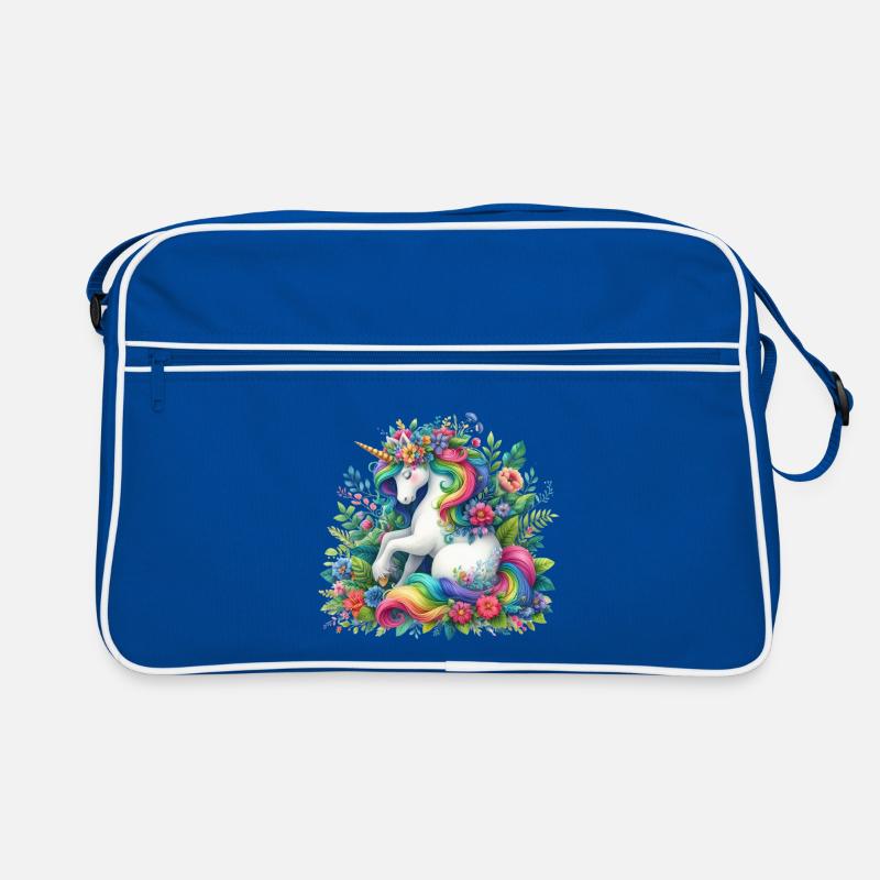 Rainbow Mane Unicorn Bloom Retro Bag