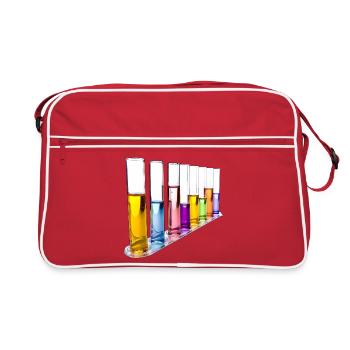 Modèle de tubes à essai arc-en-ciel - Sac Retro - rouge/blanc - Devant