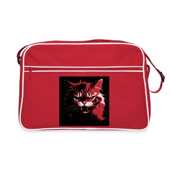 Angry cat - Retro Bag - red/white - Front