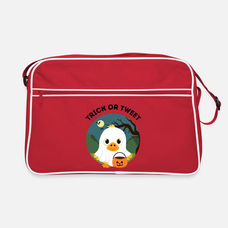 Trick oder Tweet – Süße Halloween Ente Retro Tasche