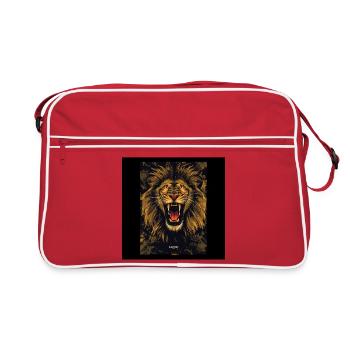 Roaring Golden Lion Poster Design - Retro Bag - red/white - Front