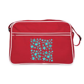 Turquoise Star Pattern - Retro Bag - red/white - Front