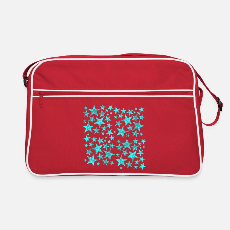 Turquoise Star Pattern Retro Bag