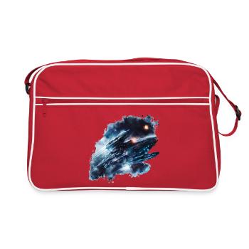 Nebelstern Spacefighter, SciFi UFO - Retro Bag - red/white - Front