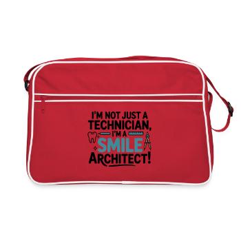 Conception de couronnes de technicien de laboratoire dentaire - Sac Retro - rouge/blanc - Devant