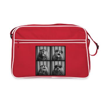 Funny Beaver Sunglasses Photo Booth - Retro Bag - red/white - Front