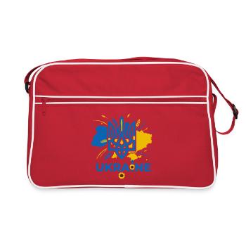 Blue Trident Ukraine Emblem - Retro Bag - red/white - Front