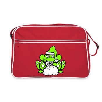 Grenouille Père Noël Père Noël Chapeau Cadeau - Sac Retro - rouge/blanc - Devant