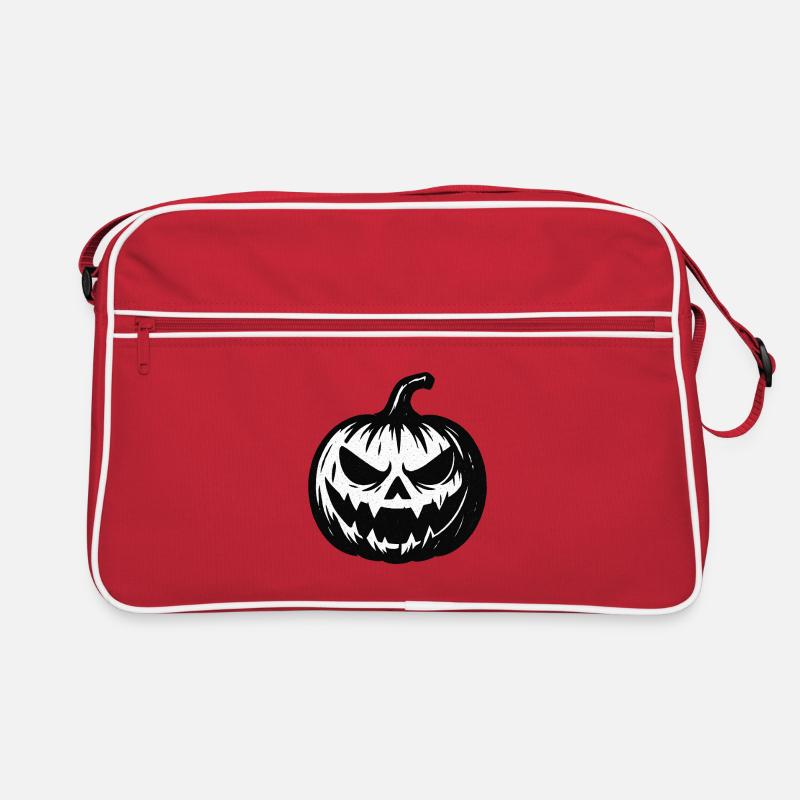 Dark Halloween Pumpkin Sketch Retro Bag