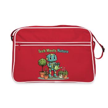 Tech meets nature: robot gardeners - Retro Bag - red/white - Front