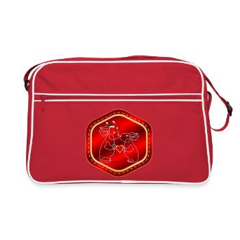 LAPINS DE NOËL EN COUPLE - Sac Retro - rouge/blanc - Devant