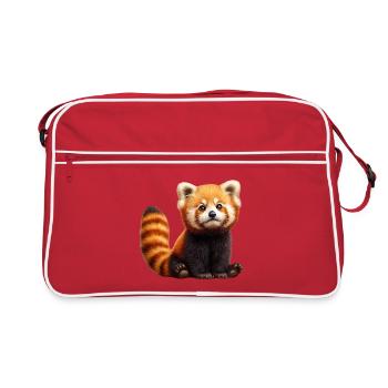 Adorable Red Panda Plush - Retro Bag - red/white - Front