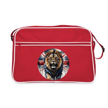 Fier lion britannique et Union Jack imprimé - Sac Retro - rouge/blanc - Devant