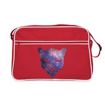Silhouette de panthère avec espace galaxie violet - Sac Retro - rouge/blanc - Devant