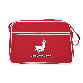 Baby Llama Drama – Cute Llamas - Retro Bag - red/white - Front