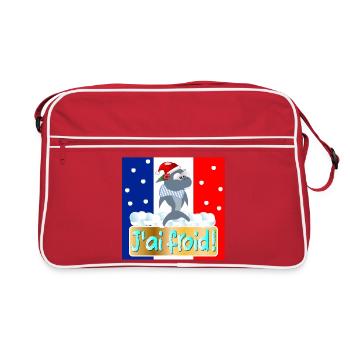 FRANKREICH ICH BIN KALTE HAIE - Retro Tasche - Rot/Weiß - Vorne