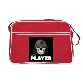 Skull Veteran - Conception de casque de jeu Real Player - Sac Retro - rouge/blanc - Devant