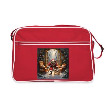 Le Père Noël Gnome dans l’hiver enchanté - Sac Retro - rouge/blanc - Devant