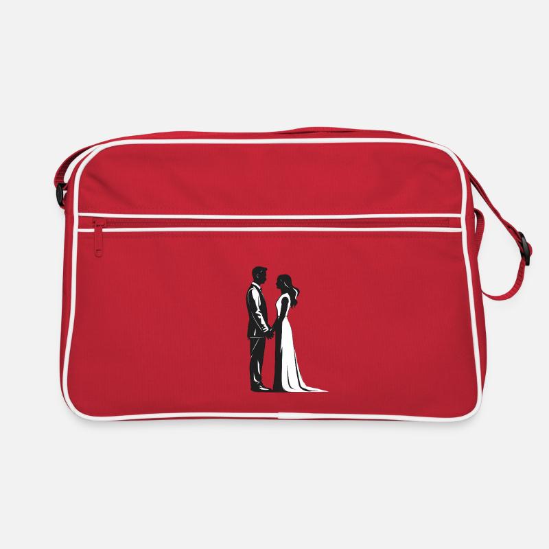 Wedding Couple - Cool Silhouette Logo Retro Bag