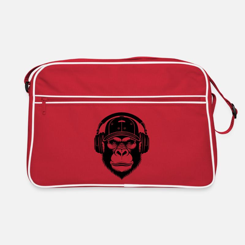 Chemise DJ Monkey Head – Turntable Scratch Look Sac Retro