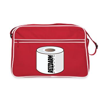 IRRITABLE BOWEL TOILET PAPER DIGESTION - Retro Bag - red/white - Front