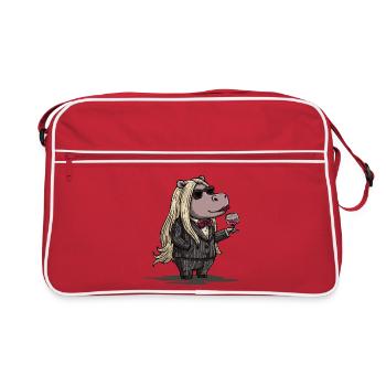 Stylish Gangster Hippo - Retro Tasche - Rot/Weiß - Vorne