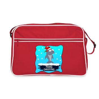 JOYEUX NOËL VOEUX REQUIN - Sac Retro - rouge/blanc - Devant