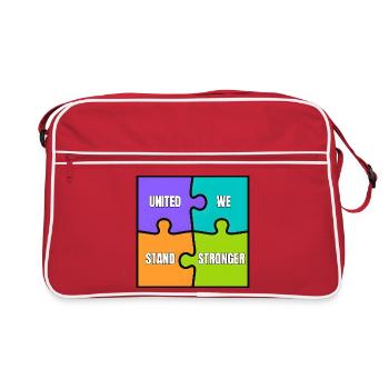 UNITED WE STAND STRONGER - Retro Bag - red/white - Front