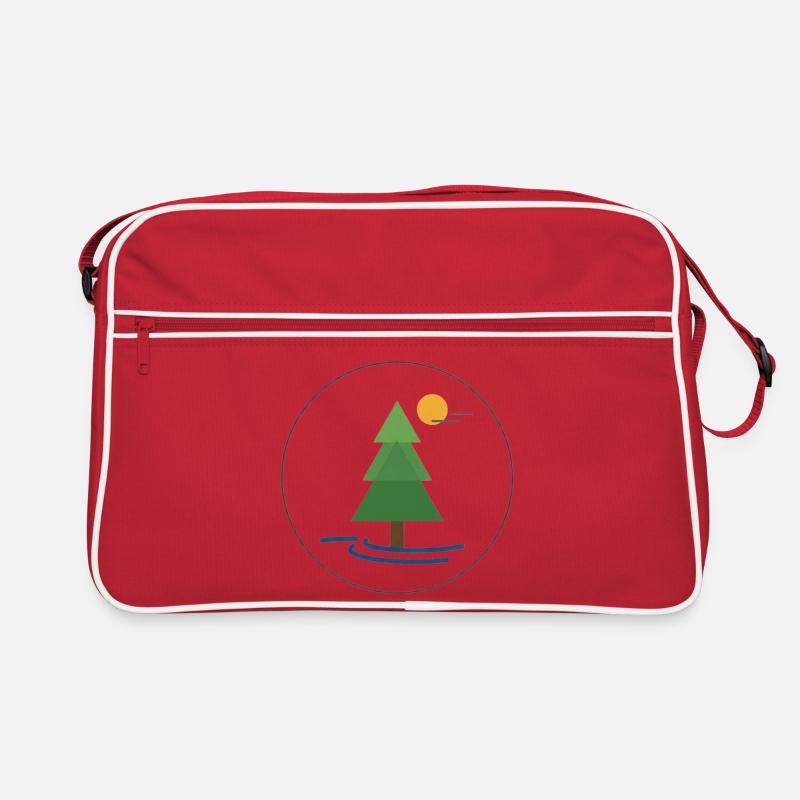 Geometric forest tree with sun Retro Bag