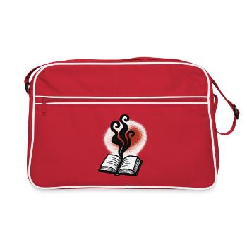 Der Funke der Fantasie eines Buches - Retro Tasche - Rot/Weiß - Vorne
